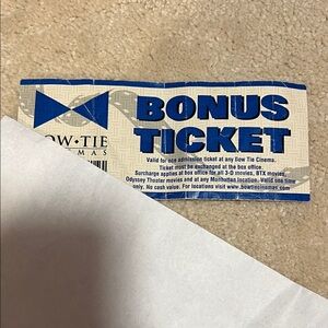 Blue Bonus Ticket